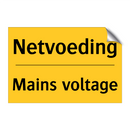 Netvoeding - Mains voltage