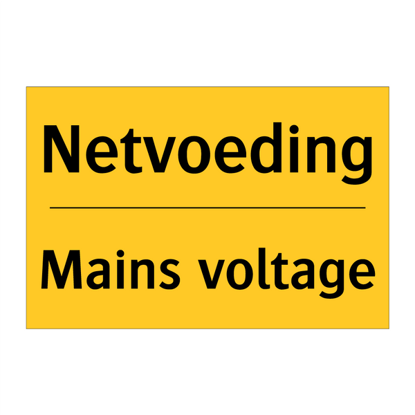 Netvoeding - Mains voltage
