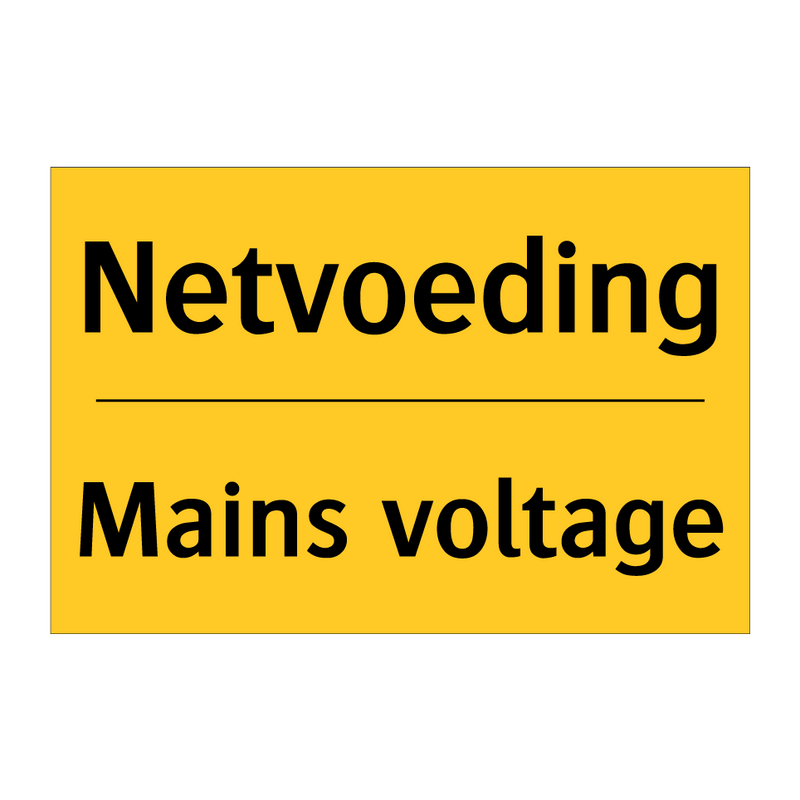Netvoeding - Mains voltage