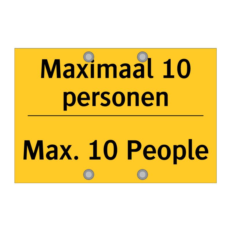 Maximaal 10 personen - Max. 10 People