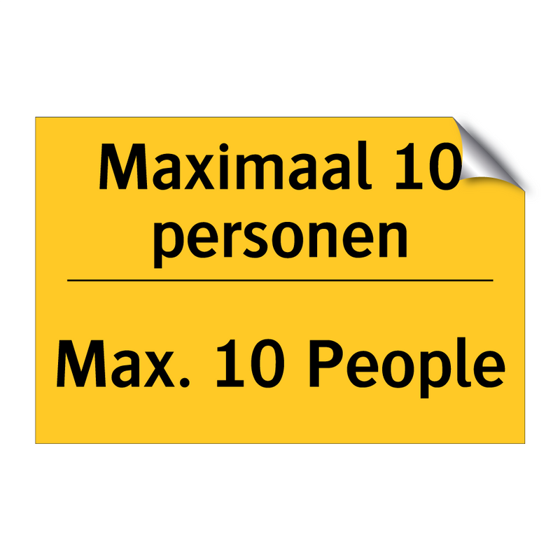 Maximaal 10 personen - Max. 10 People