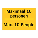 Maximaal 10 personen - Max. 10 People