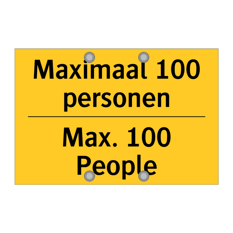 Maximaal 100 personen - Max. 100 People