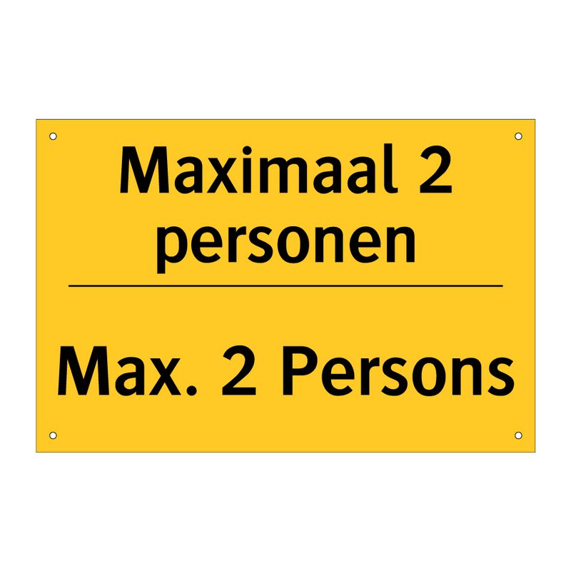 Maximaal 2 personen - Max. 2 Persons