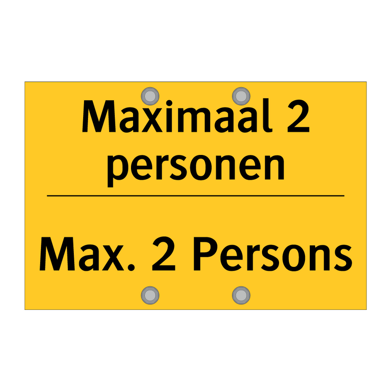 Maximaal 2 personen - Max. 2 Persons