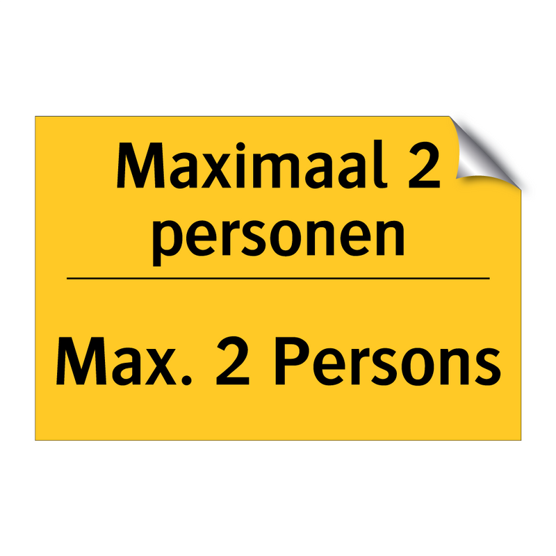 Maximaal 2 personen - Max. 2 Persons