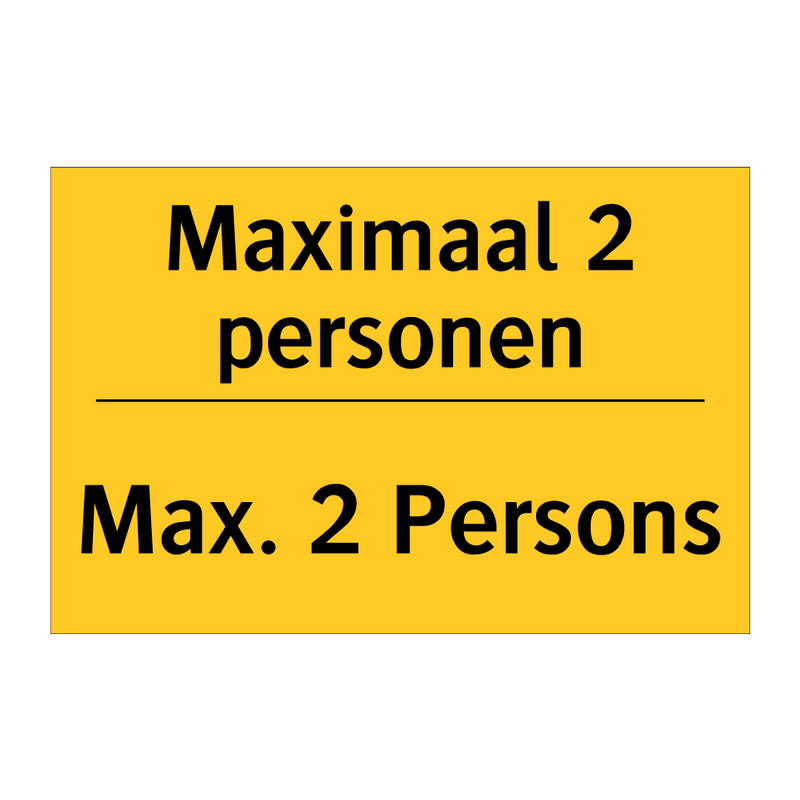 Maximaal 2 personen - Max. 2 Persons