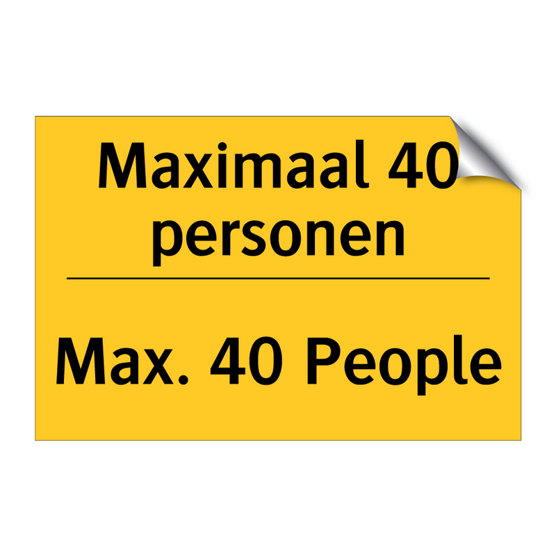 Maximaal 40 personen - Max. 40 People