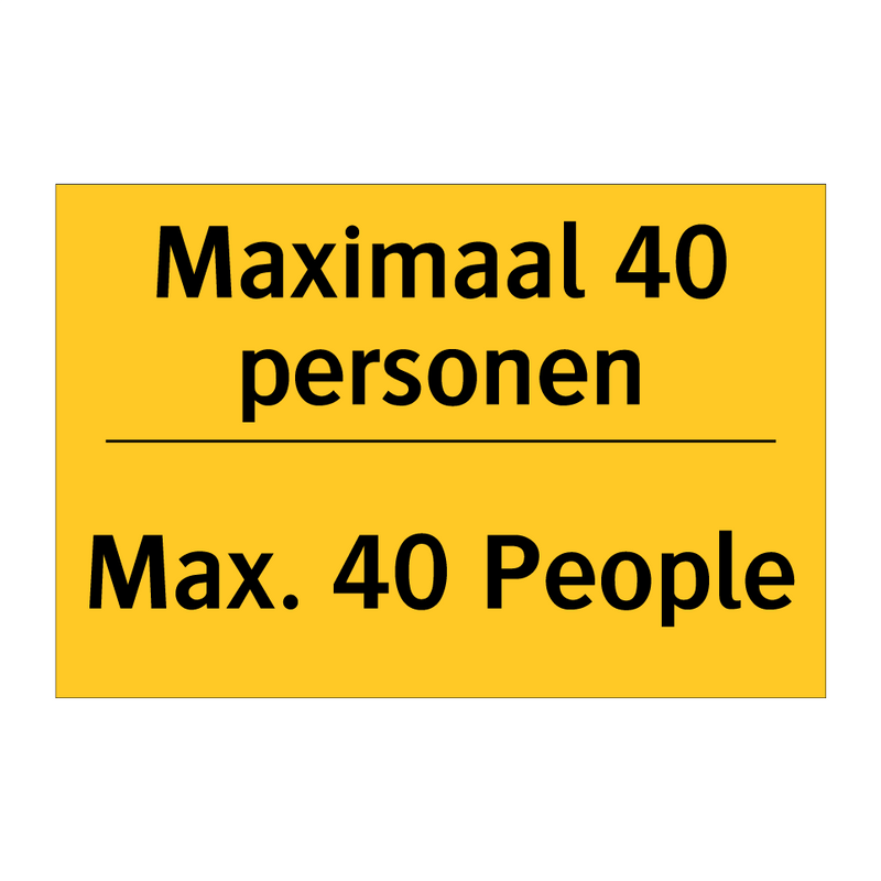 Maximaal 40 personen - Max. 40 People