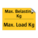 Max. Belasting Kg - Max. Load Kg