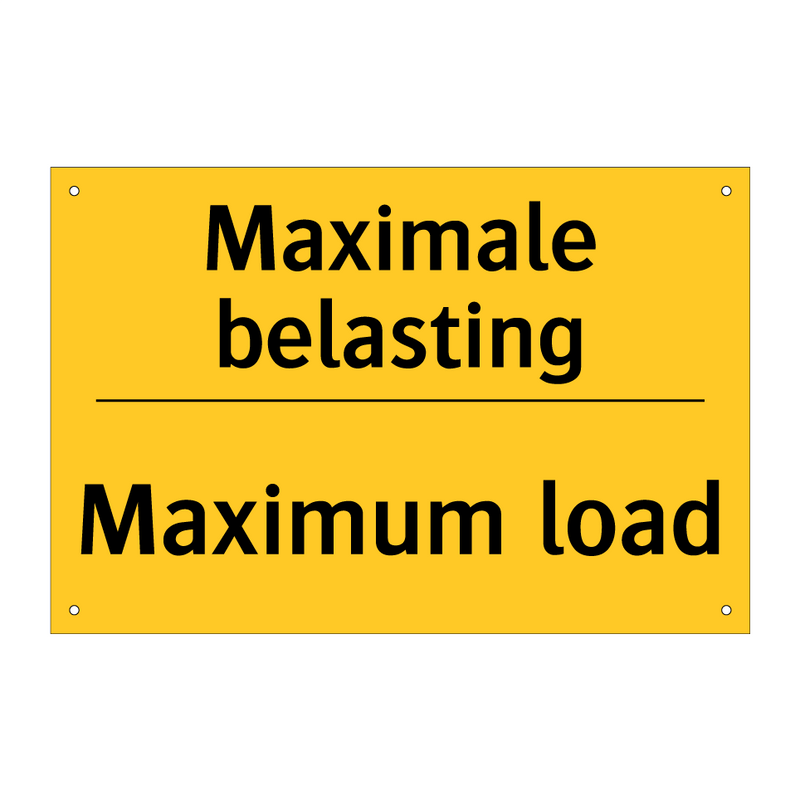 Maximale belasting - Maximum load
