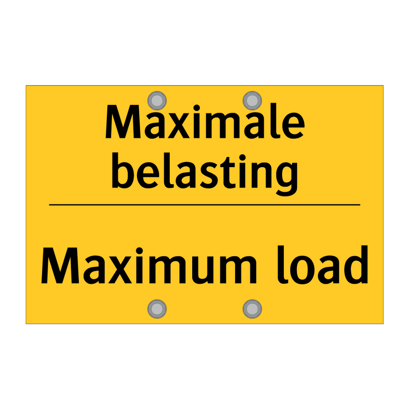 Maximale belasting - Maximum load