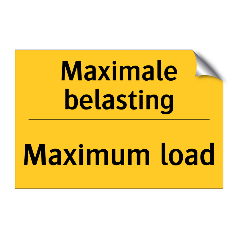 Maximale belasting - Maximum load