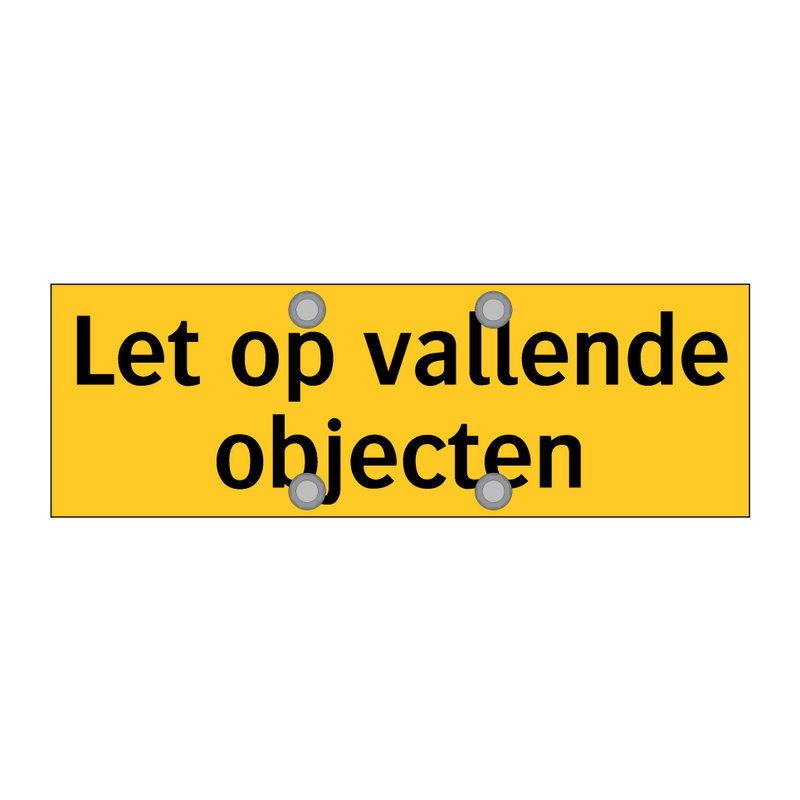 Let op vallende objecten