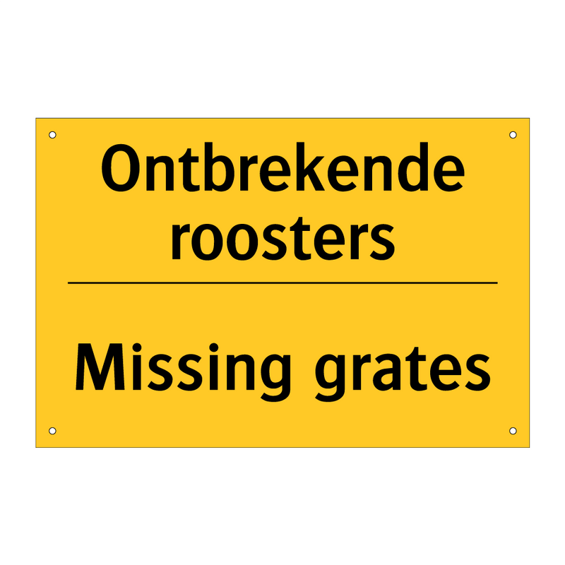 Ontbrekende roosters - Missing grates