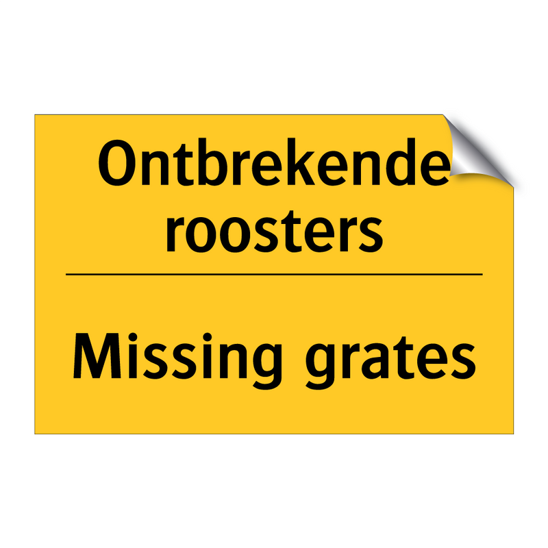 Ontbrekende roosters - Missing grates