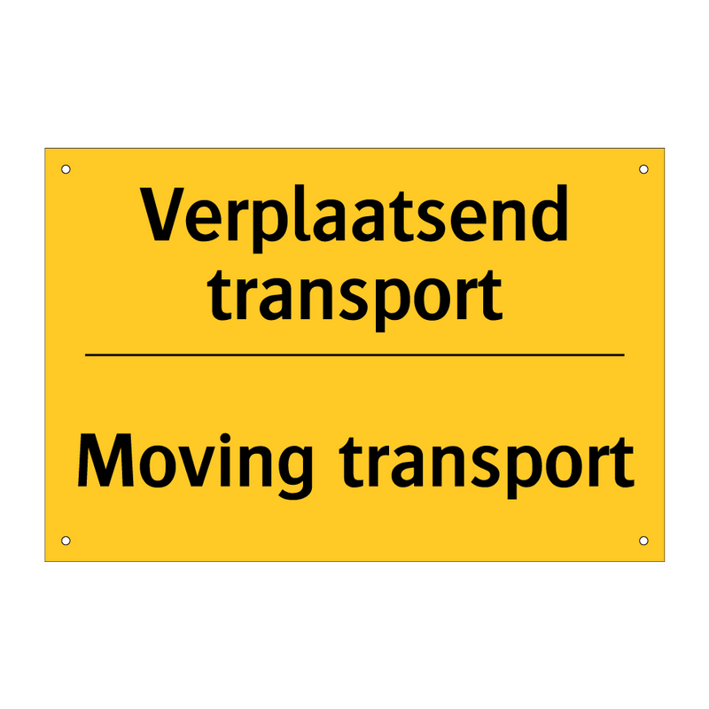 Verplaatsend transport - Moving transport