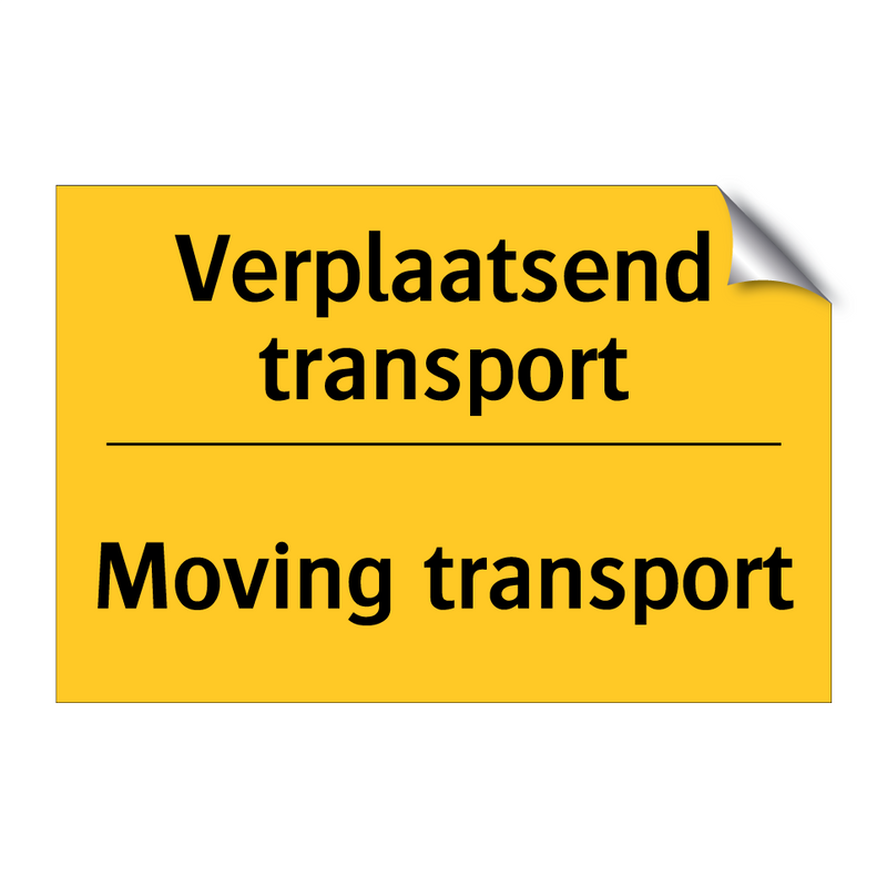 Verplaatsend transport - Moving transport