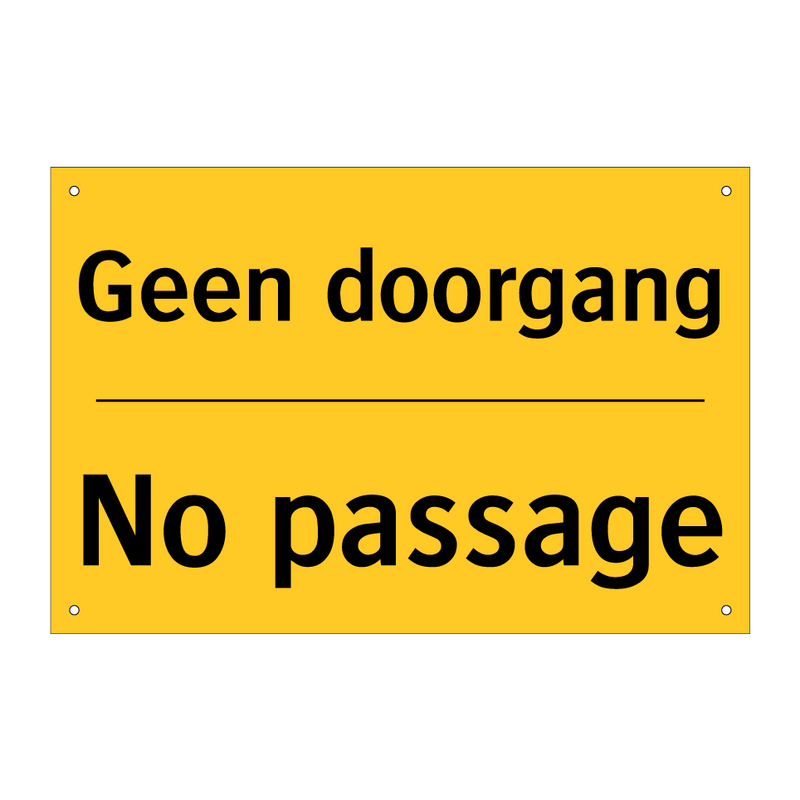 Geen doorgang - No passage