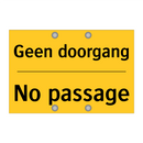 Geen doorgang - No passage