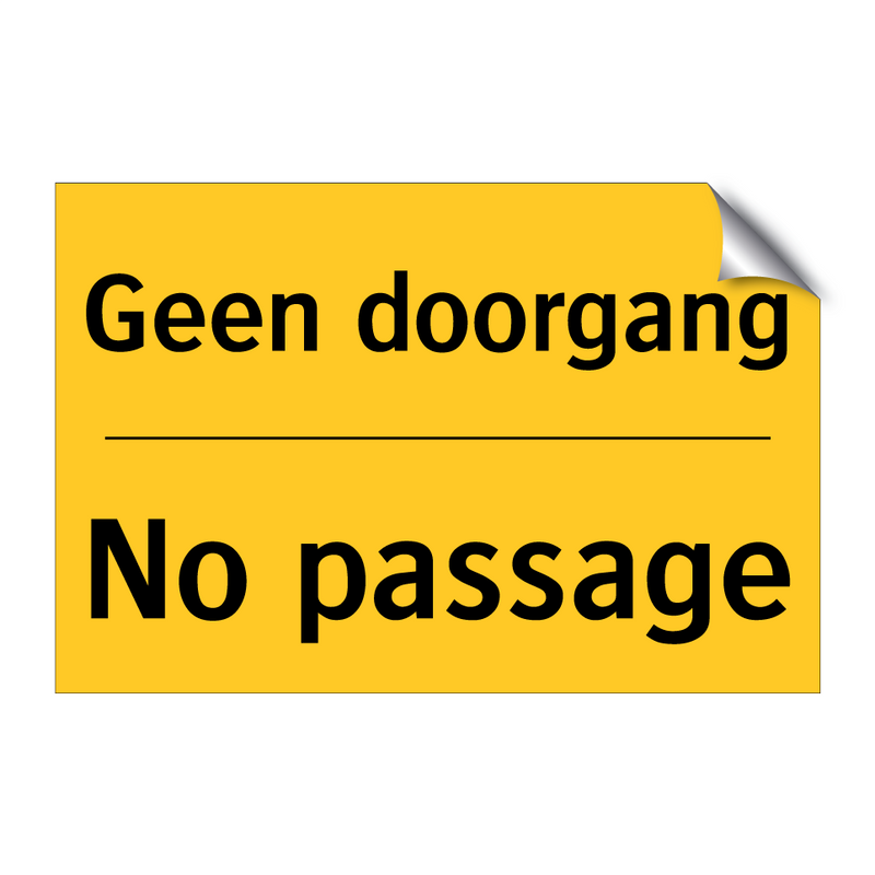 Geen doorgang - No passage