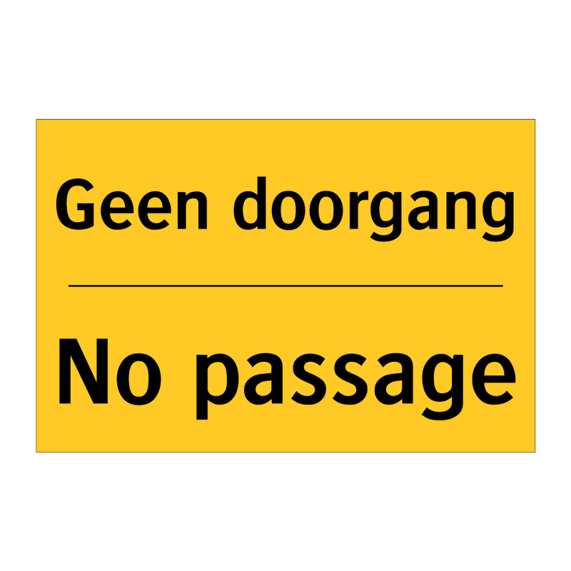 Geen doorgang - No passage