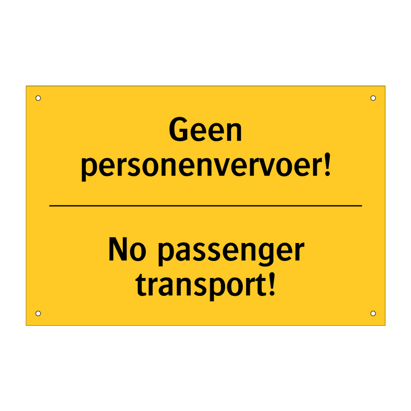 Geen personenvervoer! - No passenger transport!