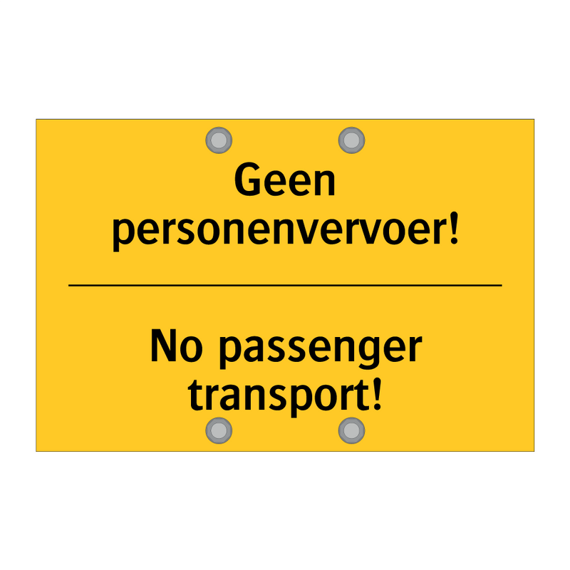 Geen personenvervoer! - No passenger transport!
