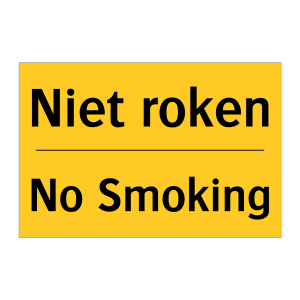 Niet roken - No Smoking