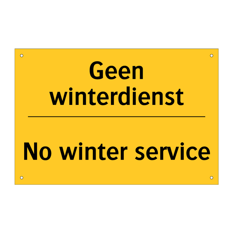 Geen winterdienst - No winter service