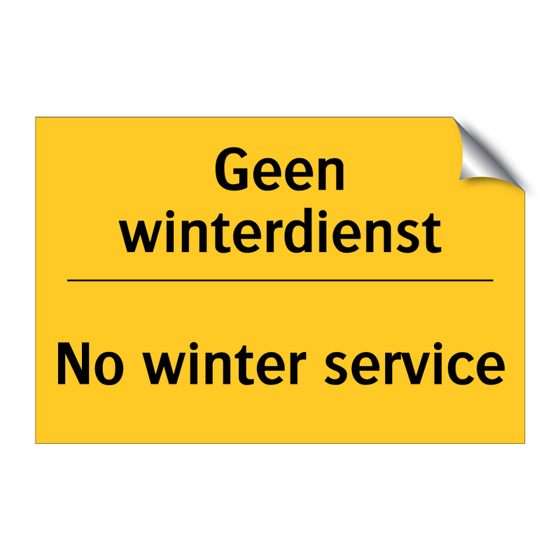 Geen winterdienst - No winter service
