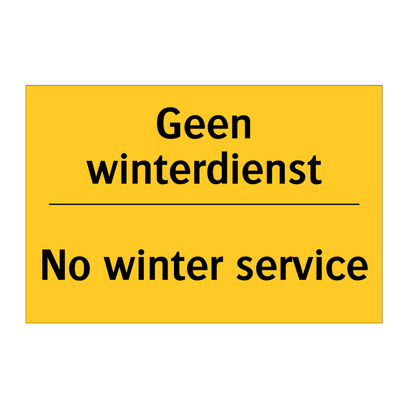 Geen winterdienst - No winter service