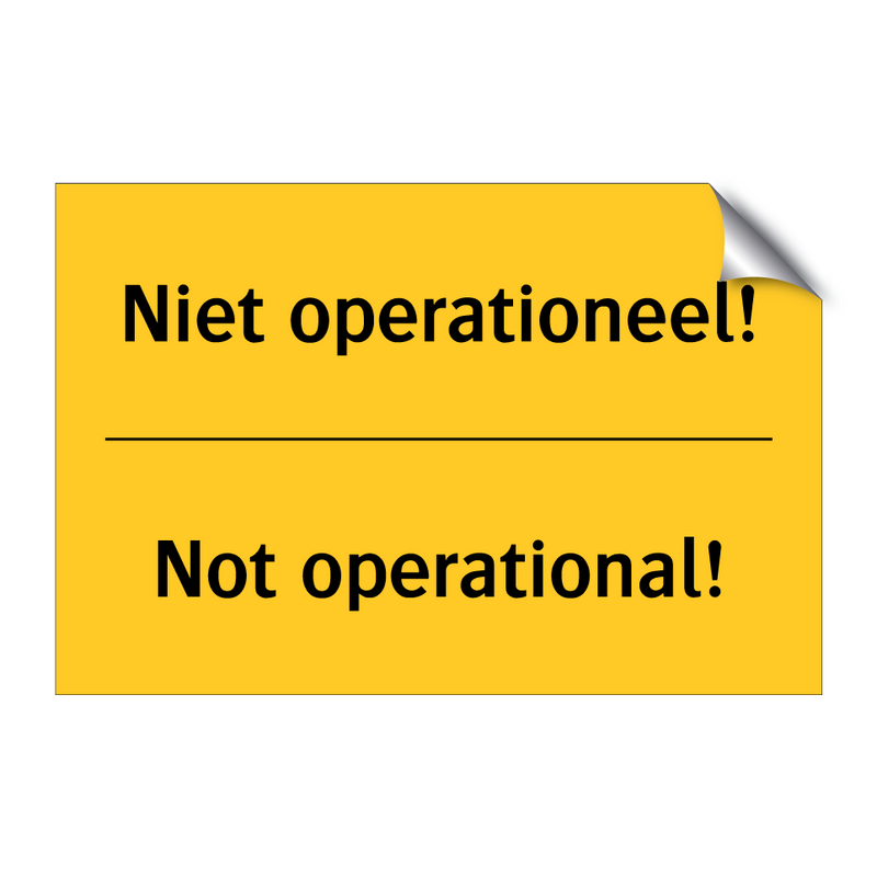 Niet operationeel! - Not operational!