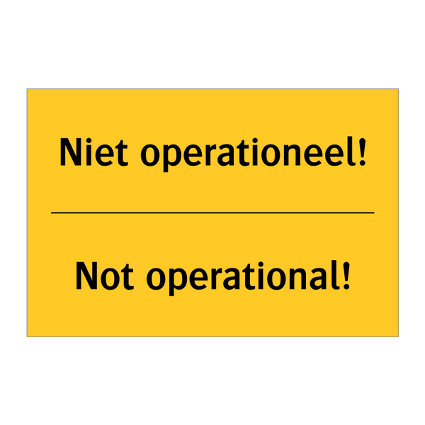 Niet operationeel! - Not operational!