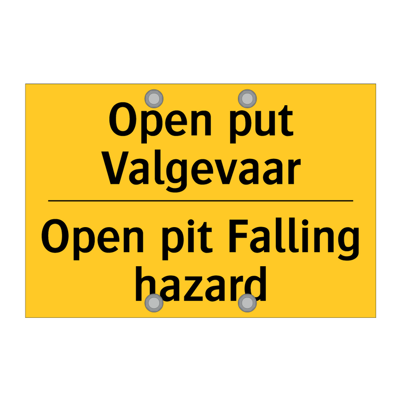 Open put Valgevaar - Open pit Falling hazard