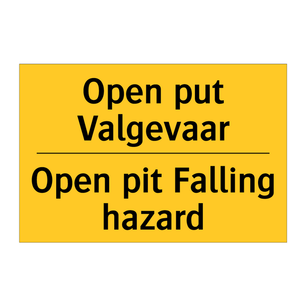 Open put Valgevaar - Open pit Falling hazard