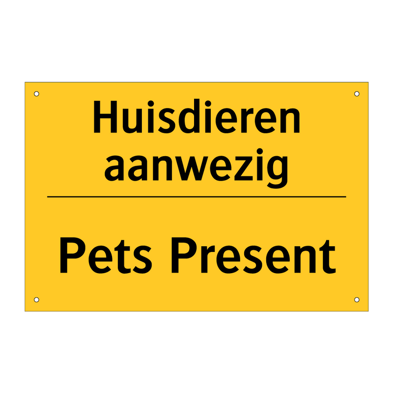 Huisdieren aanwezig - Pets Present