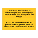 Gelieve het weiland niet te verontreinigen /.../ - Please do not contaminate the /.../