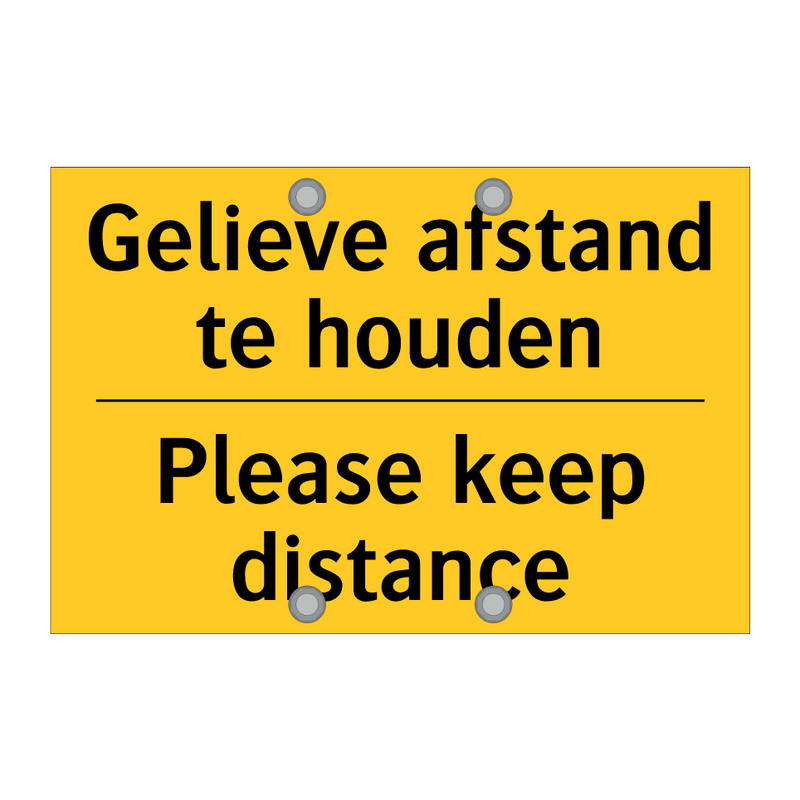Gelieve afstand te houden - Please keep distance