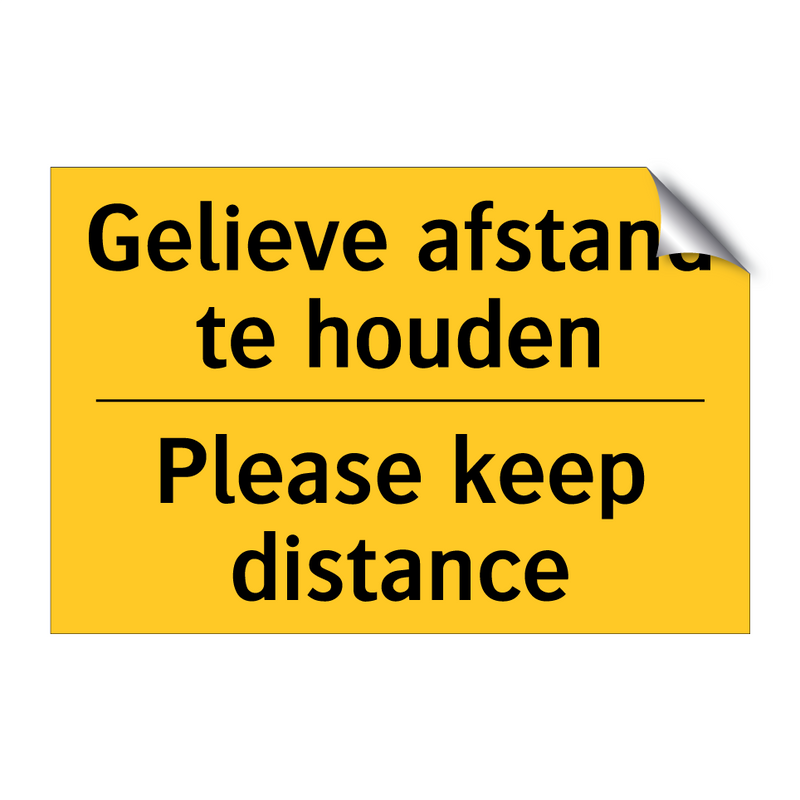 Gelieve afstand te houden - Please keep distance