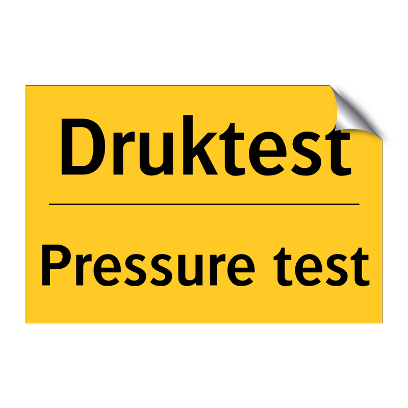 Druktest - Pressure test
