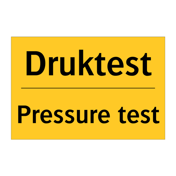 Druktest - Pressure test