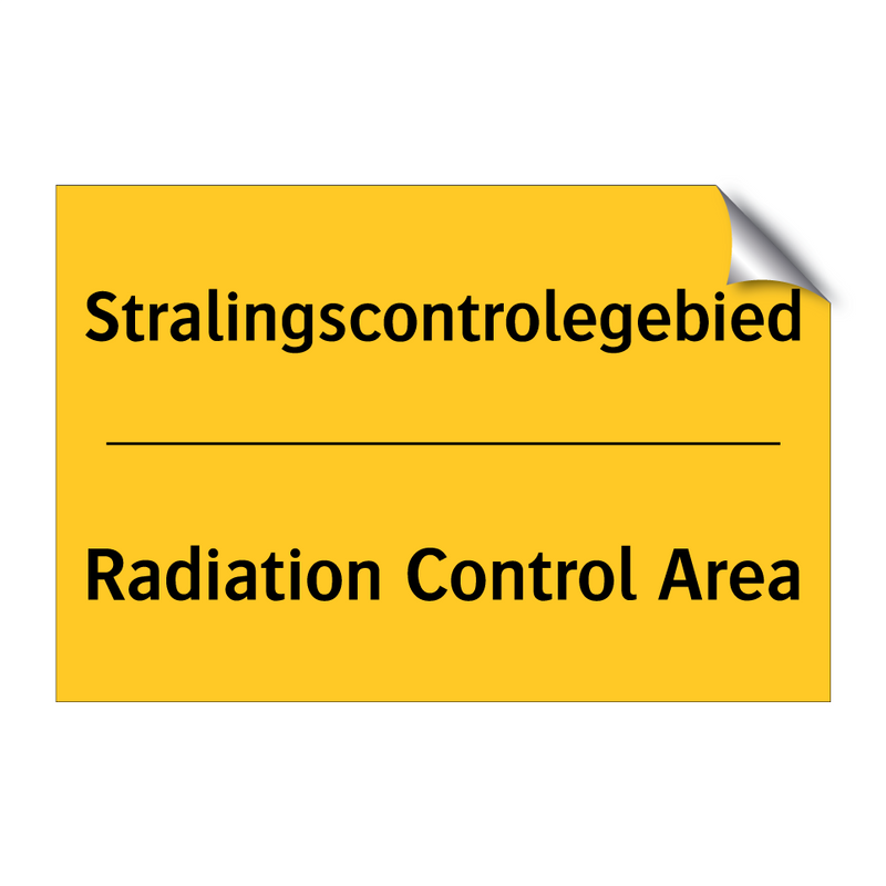 Stralingscontrolegebied - Radiation Control Area