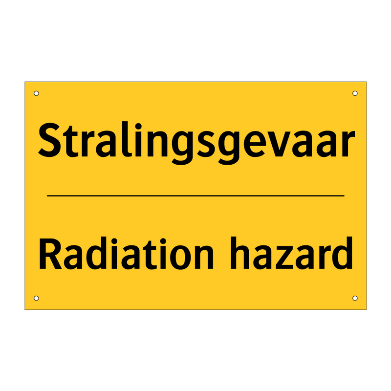 Stralingsgevaar - Radiation hazard