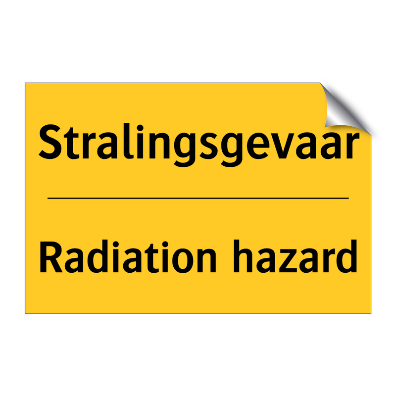Stralingsgevaar - Radiation hazard