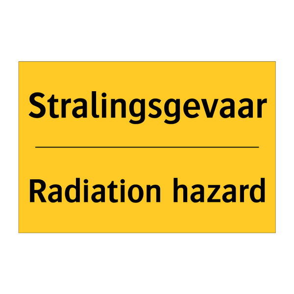 Stralingsgevaar - Radiation hazard