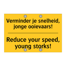 Verminder je snelheid, jonge ooievaars! - Reduce your speed, young storks!