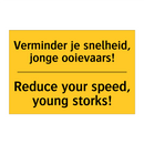 Verminder je snelheid, jonge ooievaars! - Reduce your speed, young storks!
