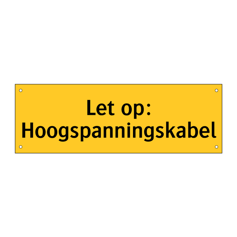 Let op: Hoogspanningskabel