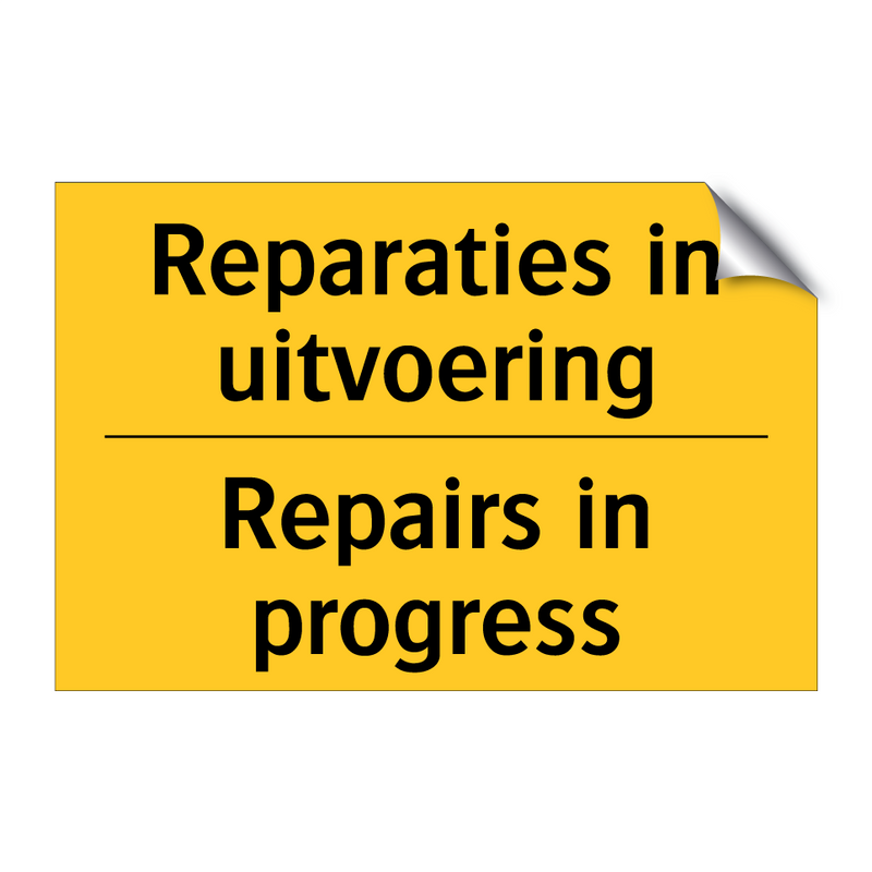 Reparaties in uitvoering - Repairs in progress